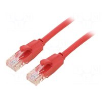 Patch cord | U/UTP | Cat 6 | RJ45 plug,both sides | CCA | 1m | PVC | red