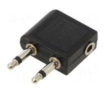 Adapter | Jack 3.5mm 2pin plug x2,Jack 3.5mm 3pin socket