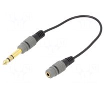 Adapter | Jack 3.5mm socket,Jack 6,3mm 3pin plug | 0.2m | black