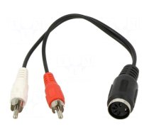 Cable | DIN 5pin plug,RCA plug x2 | 0.2m