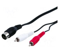 Cable | DIN 5pin plug,RCA plug x2 | 1.5m