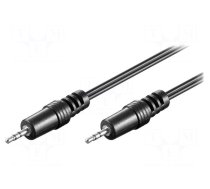 Cable | both sides,Jack 2.5mm 3pin plug | 1.5m | black
