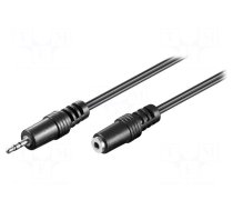Cable | Jack 2.5mm 3pin socket,Jack 2.5mm 3pin plug | 2m | black