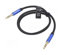 Cable | Jack 3.5mm 3pin plug,both sides | 0.5m | black