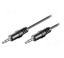 Cable | Jack 3.5mm 3pin plug,both sides | 2.5m | black | Øcable: 4mm
