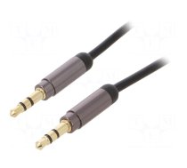 Cable | Jack 3.5mm 3pin plug,both sides | 0.75m | black