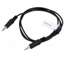 Cable | Jack 3.5mm 3pin plug,both sides | 1.2m | black | PVC