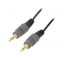 Cable | Jack 3.5mm 3pin plug,both sides | 1.5m | black