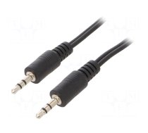 Cable | Jack 3.5mm 3pin plug,both sides | 2m | black | Øcable: 2.6mm