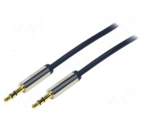 Cable | Jack 3.5mm 3pin plug,both sides | 300mm | dark blue