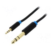 Cable | Jack 3.5mm 3pin plug,Jack 6,3mm 3pin plug | 0.5m | black