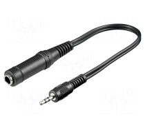 Cable | Jack 6.35mm socket,Jack 3.5mm 3pin plug | 0.2m | black