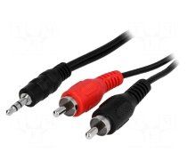 Cable | Jack 3.5mm plug,RCA plug x2 | 0.2m | black