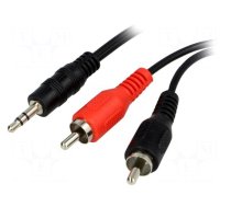 Cable | Jack 3.5mm plug,RCA plug x2 | 1.2m | black