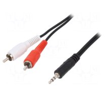 Cable | Jack 3.5mm plug,RCA plug x2 | 5m | black