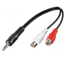 Cable | Jack 3.5mm plug,RCA socket x2 | 0.2m