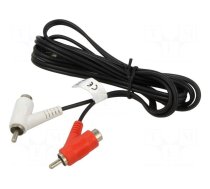 Cable | Jack 3.5mm 3pin plug,RCA socket x2,RCA plug x2 | 1.5m