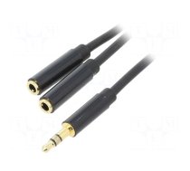 Cable | Jack 3.5mm 3pin socket x2,Jack 3.5mm 3pin plug | 0.3m