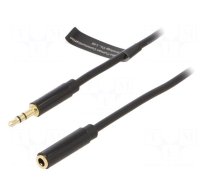 Cable | Jack 3.5mm 3pin socket,Jack 3.5mm 3pin plug | 0.5m | black