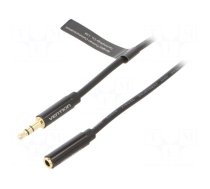 Cable | Jack 3.5mm 3pin socket,Jack 3.5mm 3pin plug | 1.5m | black