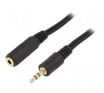 Cable | Jack 3.5mm 3pin socket,Jack 3.5mm 3pin plug | 3m | black