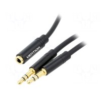 Cable | Jack 3.5mm 3pin socket,Jack 3.5mm 3pin plug x2 | 0.3m