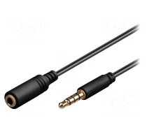 Cable | Jack 3,5mm 4pin plug,Jack 3.5mm 4pin socket | 0.5m | black