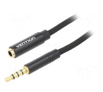 Cable | Jack 3.5mm 4pin socket,Jack 3,5mm 4pin plug | 1m | black