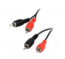 Cable | RCA plug x2,both sides | 1.5m | black