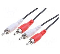 Cable | RCA plug x2,both sides | 2.5m | Plating: nickel plated