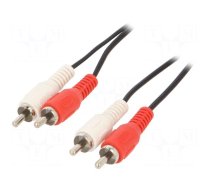Cable | RCA plug x2,both sides | 1.8m | black