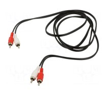 Cable | RCA plug x2,both sides | 5m | Plating: nickel plated | black