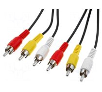 Cable | RCA plug x3,both sides | 1.5m | Plating: nickel plated