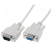 Cable | D-Sub 9pin socket,D-Sub 9pin plug | 10m | grey | shielded