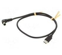 Cable | USB C plug,DC 5,5/2,5 plug | angled | black | 0.5m | Cu | 15W