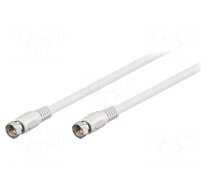 Cable | 75Ω | 0.3m | F plug,both sides | white