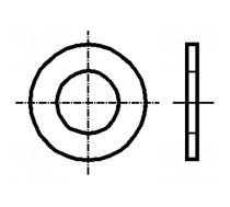 Washer | round | M5 | D=10mm | h=1mm | A2 stainless steel | DIN: 125A