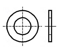 Washer | round | M5 | D=10mm | h=1mm | A2 stainless steel | DIN: 125A