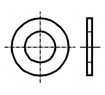 Washer | round | M5 | D=10mm | h=1mm | polyamide | DIN: 125A | BN: 1074