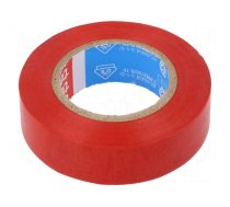 Electrically insulated tape | PVC | W: 15mm | L: 10m | red