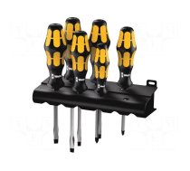 Screwdriver: for impact-set | Phillips,slot | hanger | 6pcs.