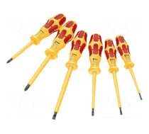 Screwdriver: insulated-set | insulated | Pozidriv®,slot | 6pcs.