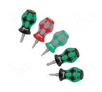 Screwdriver: universal-set | square,Phillips,slot | STUBBY | 5pcs.