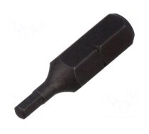 Screwdriver bit | hex key | HEX 2.5mm | 1/4" | Overall len: 25mm