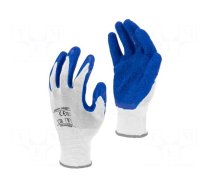 Protective gloves | Size: 8 | blue/white | latex,polyester | tag
