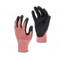 Protective gloves | Size: 8,M | pink-black | nitryl,polyester