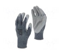 Protective gloves | Size: 11 | grey | cotton,latex,polyester | tag
