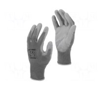 Protective gloves | Size: 9 | grey | polyester,PU | tag
