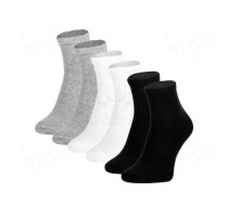 Work socks | Size: 39-42 | white,black,grey | thin | 3pcs.