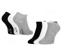 Work socks | Size: 43-46 | white,black,grey | thin,short | 3pcs.
